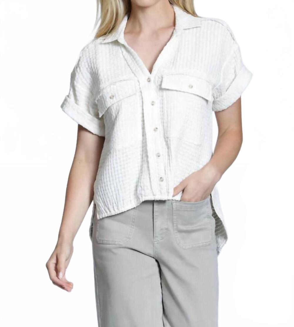 NEW APNY breezy bubble blouse in natural
